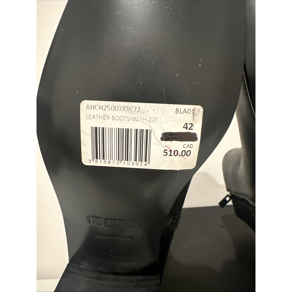 The Kooples Sze 42 US 8 Vestiaire Carry Over Smooth Leather Boots Side Zip Black - Picture 9 of 15